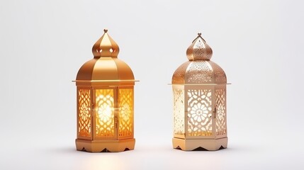 A Ramadan lantern mockup package is presented in isolation on a white background.