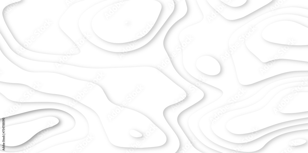 Poster abstract paper carve template. abstract white 3d papercut topography relief vector background illust