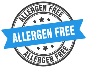 allergen free stamp. allergen free label on transparent background. round sign