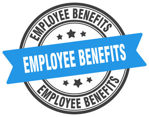 Obraz premium employee benefits stamp. employee benefits label on transparent background. round sign
