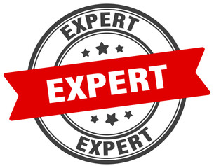 expert stamp. expert label on transparent background. round sign