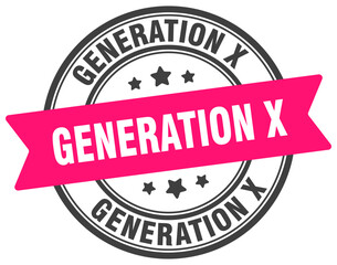 generation x stamp. generation x label on transparent background. round sign