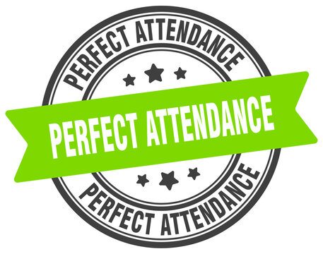 perfect attendance stamp. perfect attendance label on transparent background. round sign