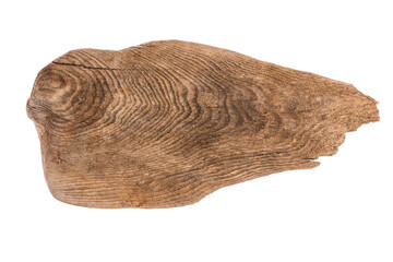 a piece of wooden board polished by years of seawater