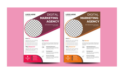 A4 modern unique professional corporate business flyer design template .or brochure designs for company advertising.
Digital marketing expert template for expert business.
