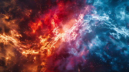 Starry Nebula in Outer Space, Colorful Astronomy Background, Galaxy Exploration Concept