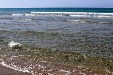 Beach on the Mediterranean Sea in Tel Aviv.