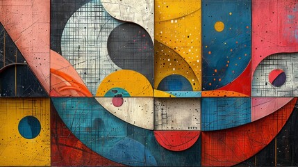 Vibrant Abstract Painting With Colorful Shapes