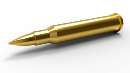 3D rendering - golden bullet
