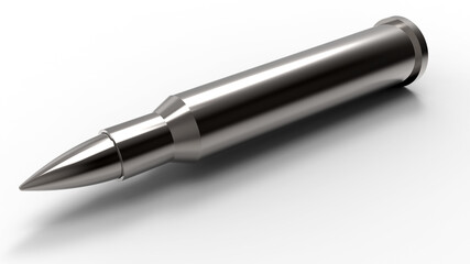 3D rendering - detailed metallic bullet 