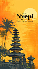 Happy Nyepi Day social media stories bundle template