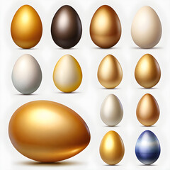 Egg Icons: Exploring Size and Color Diversity in Nature's Palette.(Generative AI)