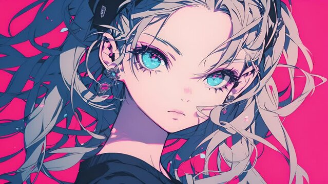 アニメ系イラスト振り向く女性,Generative AI 