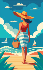 Fashionable woman in summer attire-