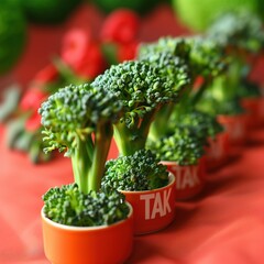 Tak, brokuły! Brokuły i słowo TAK. Napis tak. Znak od warzyw i napis TAK i oczekuje, że go odwzajemnisz. Powiedz 