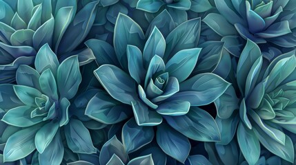 Fototapeta na wymiar Background Texture Pattern Agave Plants showcasing the striking forms of cel-shaded agave plants shades of blue-green and gray created with Generative AI Technology