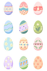 Easter Egg Collection with Vibrant Spring Patterns, Holiday Decorations, and Colorful Floral Designs for a Festive Celebration