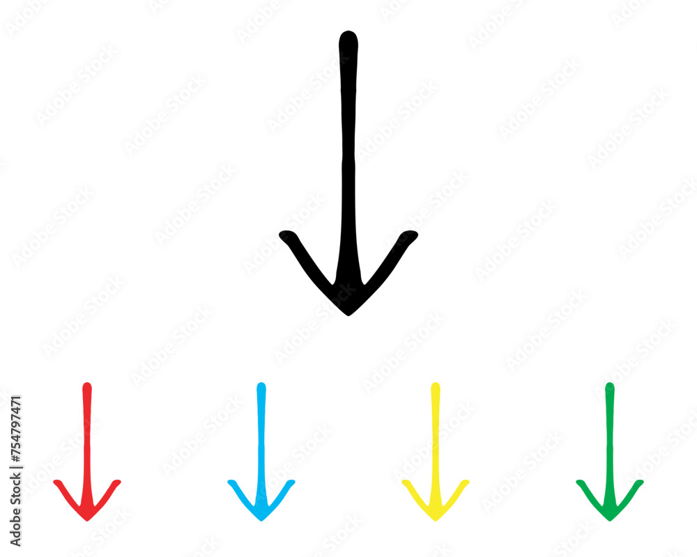 Poster down arrow icon vector. scroll down icon sign symbol in trendy flat style. set elements in colored i