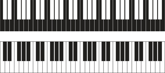 Set of Piano icons in flat Styles editable stock. keyboard signs, musical instrument pictogram. Classical music, pianoforte melody, jazz show and performance, piano keys on transparent background. © M