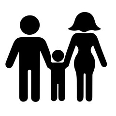 silhouette of a family with a child