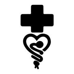 medical symbol with heart