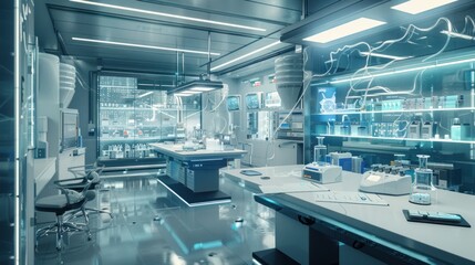 Medical science laboratory. Concept of virus and bacteria research