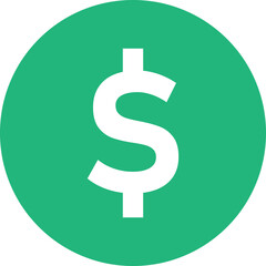Illustration dollar symbol with green rounded background