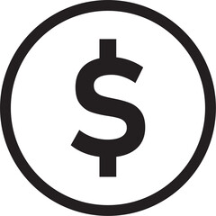 Illustration of dollar symbol with rounded background