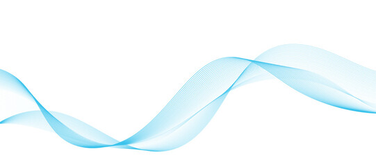 Abstract vector background with blue wavy lines. Blue wave background. Blue lines vector illustration. Curved wave. Abstract wave element for design.