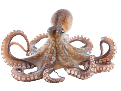 octopus cutout isolated on transparent png background