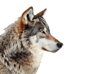 wolf profile closeup  cutout isolated on transparent png background
