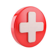 Fototapeta premium 3d render Hospital Medical Plus Icon Isolated for Healthcare Concepts