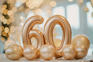 60 anniversary happy birthday letters on background