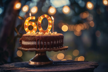 60 anniversary happy birthday letters on background