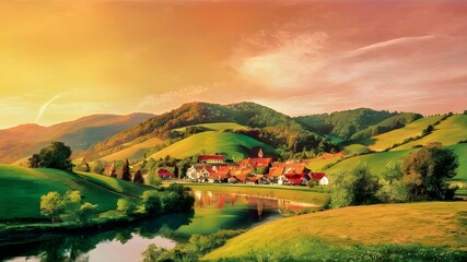 Beautiful landscape of the Czech Republic. A concept for travel and holidays. - obrazy, fototapety, plakaty