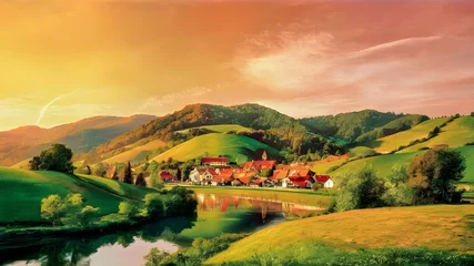 Fotobehang Beautiful landscape of the Czech Republic. A concept for travel and holidays. © montypeter