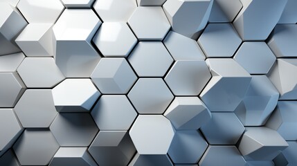 chaotic hexagons. Futuristic background with hexagons in empty space.