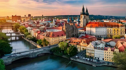 Papier Peint photo Prague Beautiful landscape of the Czech Republic. A concept for travel and holidays.