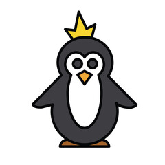penguin icon vector template design flat and simple