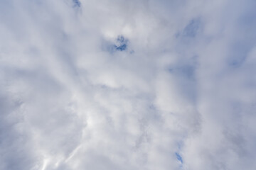 Volumetric photo texture of the sky with clouds, photo with a wide-angle lens.