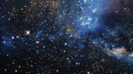 Obraz premium Planets and star clusters shining into deep space. Glittering stars and nebulas. 