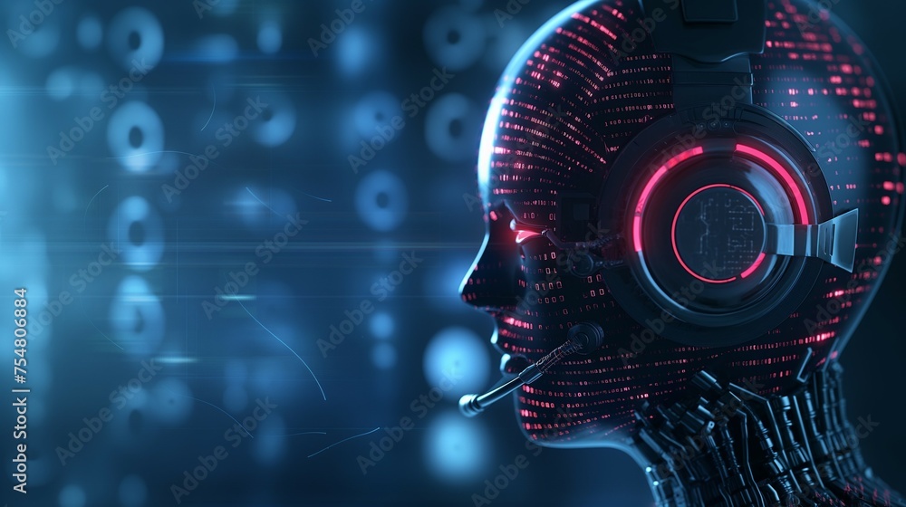 Poster rustic metal robot with gears in a virtual digital technology concept.
