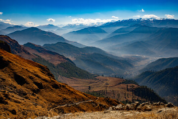 Sweeping Valley Views Amidst the Himalayas on the Path from Rara Lake to Jumla, Nepal