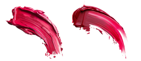 Cosmetic lipstick red stain isolated on transparent background