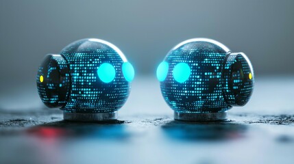 Two Robots Facing Each Other.