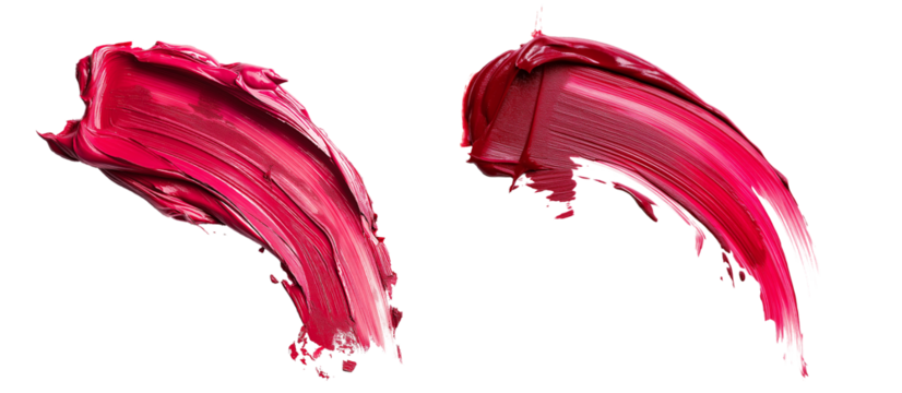 Cosmetic lipstick red stain isolated on transparent background - Powered by Adobe