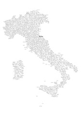 Obraz premium A visually striking poster displaying a meticulously labeled map of Rimini, Italy.