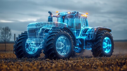 Obraz premium A hologram of a contemporary farm truck
