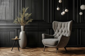 Wingback Armchair in Modern Scandinavian Living Room