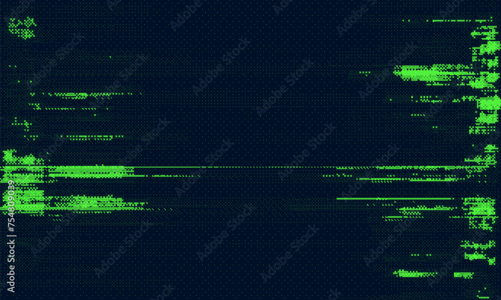 Poster glitch bitmap background. abstract pixel noise effect. halftone grunge texture. vector illustration.